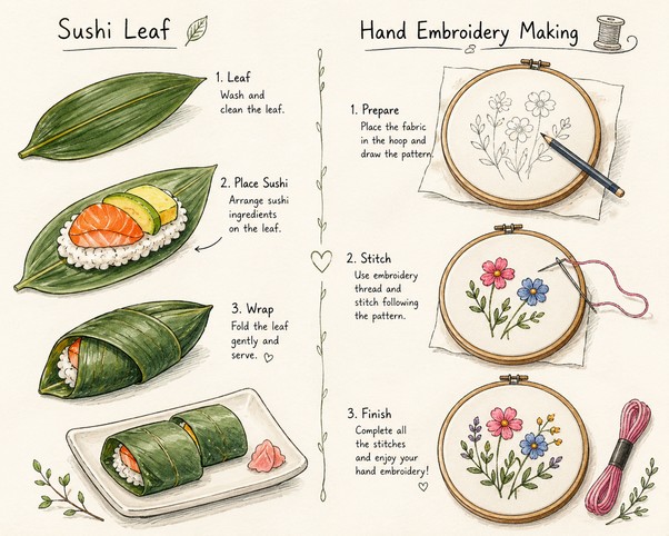 Practical Sushi Leaf Craft & Embroidery Workshop